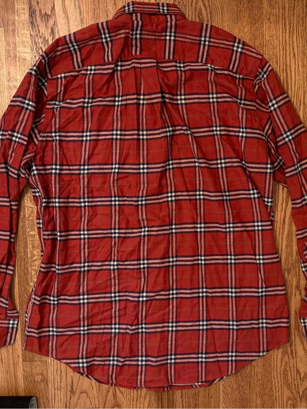 Lands' End Vintage Men's Red Plaid Button-Down Flannel Shirt, Collectable, Rare - Picture 2 of 6